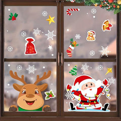 2pcs Christmas Party Santa Claus Elk Window Stickers
