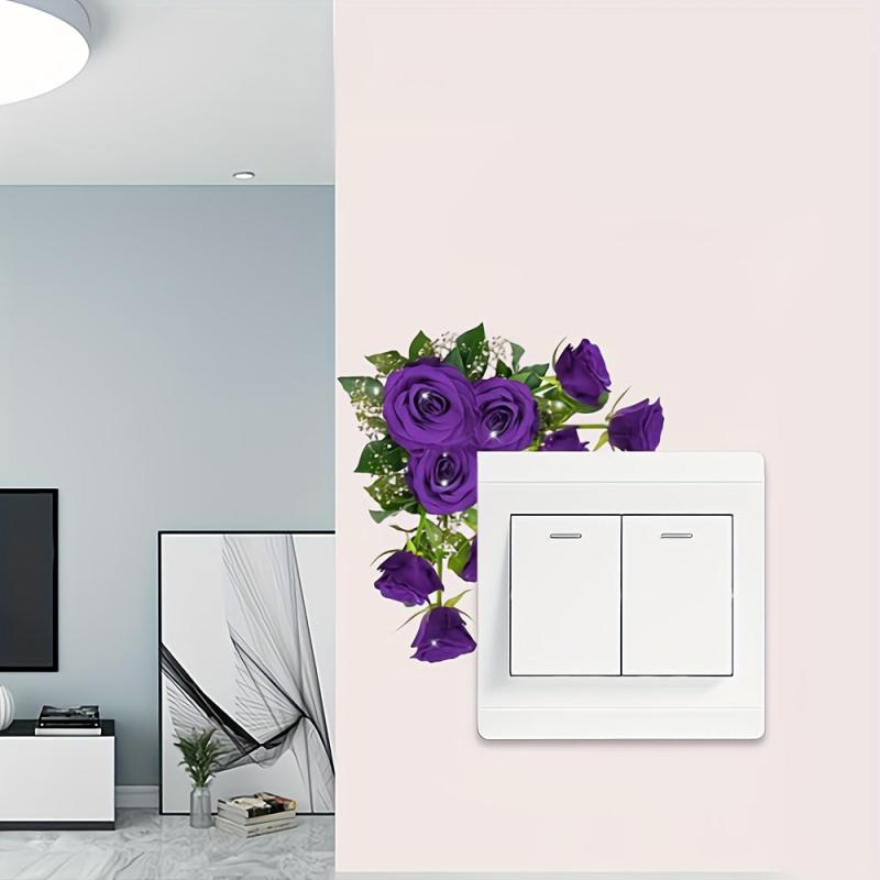 Romantic Rose Switch Stickers for Home Decoration