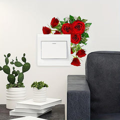 Romantic Rose Switch Stickers for Home Decoration
