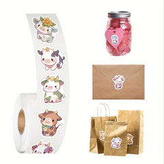 500pcs Cow Cattle Stickers Roll Vinyl Stickers