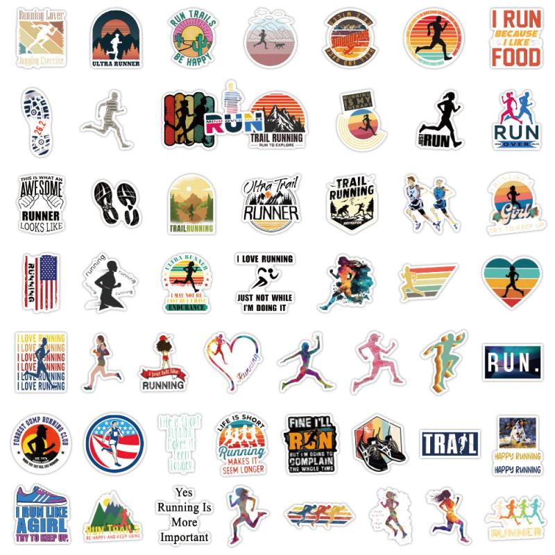 110pcs Running Sports Stickers Waterproof Vinyl Stickers