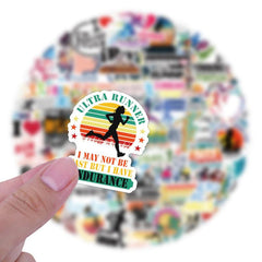 110pcs Running Sports Stickers Waterproof Vinyl Stickers