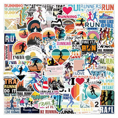 110pcs Running Sports Stickers Waterproof Vinyl Stickers