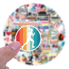 110pcs Running Sports Stickers Waterproof Vinyl Stickers