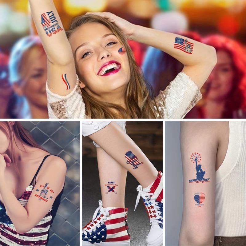 5 Independence Tattoo Stickers for Celebration