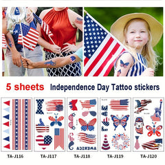 5 Independence Tattoo Stickers for Celebration