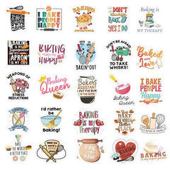 62pcs Bakery Homemade Waterproof Stickers for Laptop Bumper Skateboard