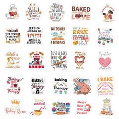 62pcs Bakery Homemade Waterproof Stickers for Laptop Bumper Skateboard
