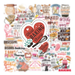 62pcs Bakery Homemade Waterproof Stickers for Laptop Bumper Skateboard