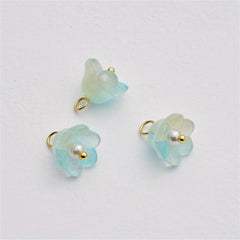 10pcs Gradient Glass Lily Loose Beads DIY Ear Accessories