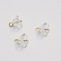 10pcs Gradient Glass Lily Loose Beads DIY Ear Accessories