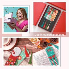 4pcs DIY Diamond Painting Bookmarks Acrylic Glass Christmas Gift