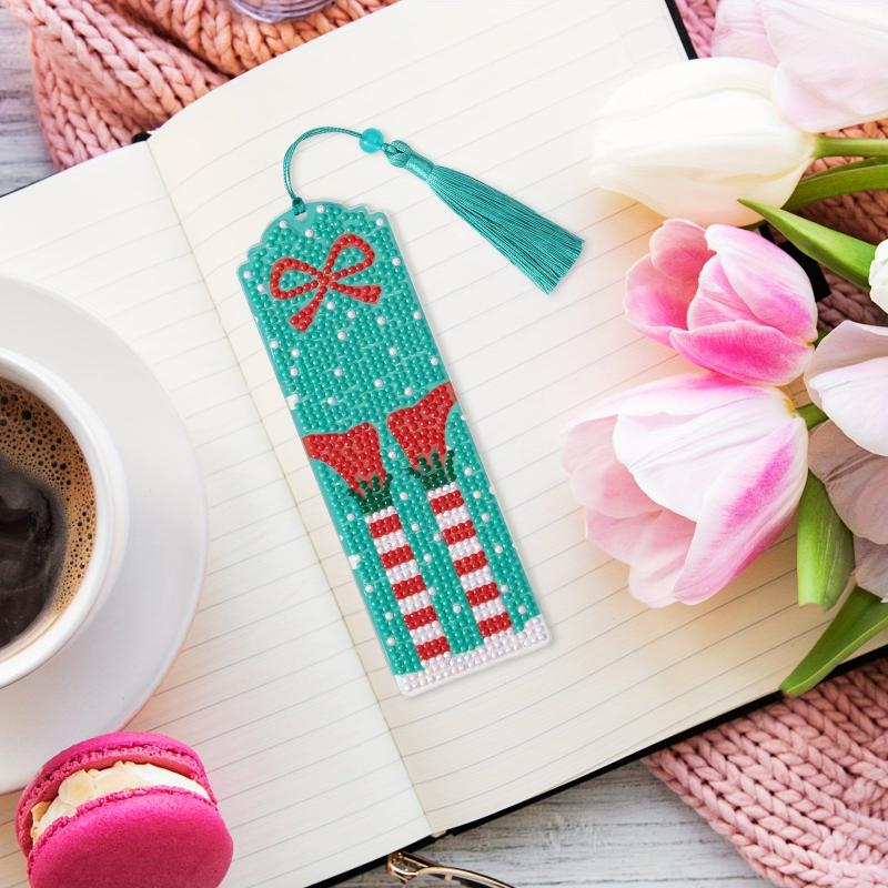 4pcs DIY Diamond Painting Bookmarks Acrylic Glass Christmas Gift