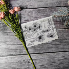 Flower Theme Stamp for Scrapbook and Card Making