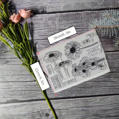 Flower Theme Stamp for Scrapbook and Card Making