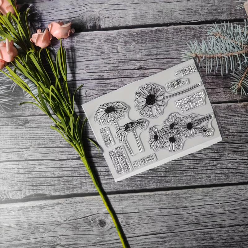 Flower Theme Stamp for Scrapbook and Card Making