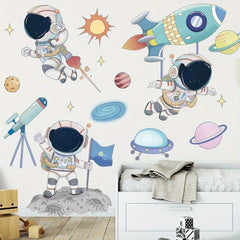 Space and Aerospace Pilot Wall Stickers - Cartoon Decor Set