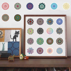 60pcs Circular Stripe Laptop Stickers Waterproof Vinyl Stickers
