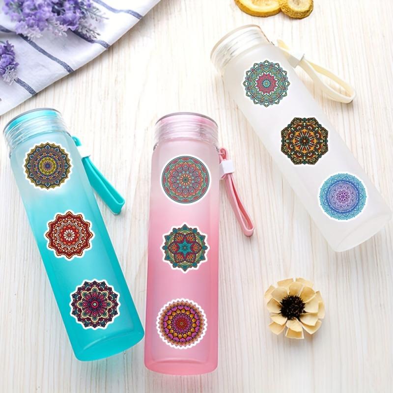 60pcs Circular Stripe Laptop Stickers Waterproof Vinyl Stickers