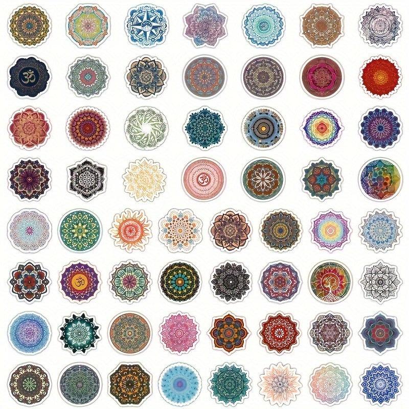 60pcs Circular Stripe Laptop Stickers Waterproof Vinyl Stickers