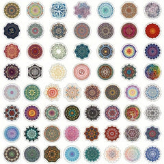 60pcs Circular Stripe Laptop Stickers Waterproof Vinyl Stickers