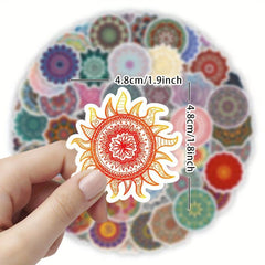 60pcs Circular Stripe Laptop Stickers Waterproof Vinyl Stickers