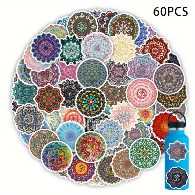 60pcs Circular Stripe Laptop Stickers Waterproof Vinyl Stickers