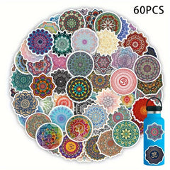 60pcs Circular Stripe Laptop Stickers Waterproof Vinyl Stickers