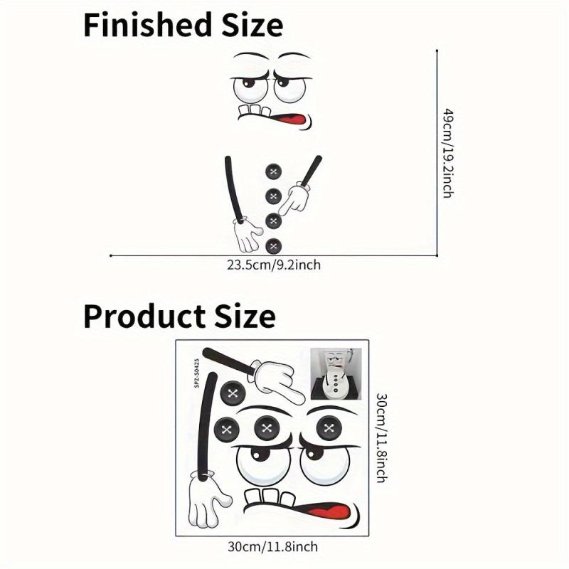 Funny Expression Button Toilet Lid Sticker Self-adhesive Wall Decoration