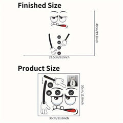 Funny Expression Button Toilet Lid Sticker Self-adhesive Wall Decoration