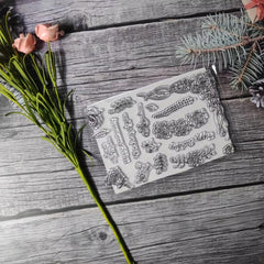 Flower Theme Stamp for DIY Handcraft Scrapbook Journal Card Making