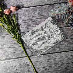 Flower Theme Stamp for DIY Handcraft Scrapbook Journal Card Making