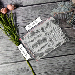 Flower Theme Stamp for DIY Handcraft Scrapbook Journal Card Making