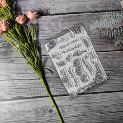 Flower Theme Stamp for DIY Handcraft Scrapbook Journal Card Making