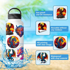 50pcs Waterproof Dragon Stickers Vinyl Laptop Graffiti Decals