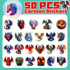 50pcs Waterproof Dragon Stickers Vinyl Laptop Graffiti Decals