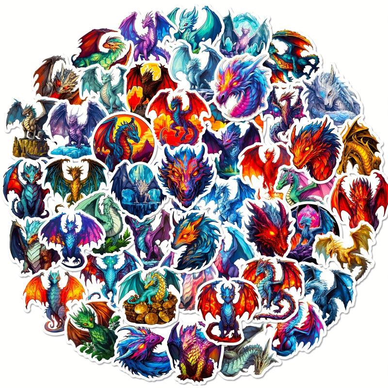 50pcs Waterproof Dragon Stickers Vinyl Laptop Graffiti Decals