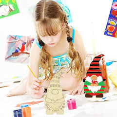 8pcs Christmas Dwarf Elf Hanging Decorations DIY Painting