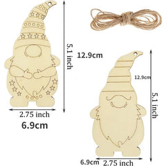 8pcs Christmas Dwarf Elf Hanging Decorations DIY Painting