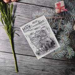 Flower Theme Stamp for DIY Scrapbook Journal Card Making