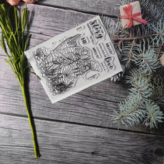 Flower Theme Stamp for DIY Scrapbook Journal Card Making