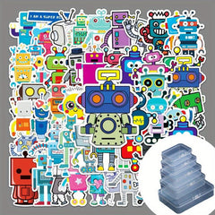 51pcs Robot Graffiti Stickers DIY Skateboard Water Cup Luggage Stickers