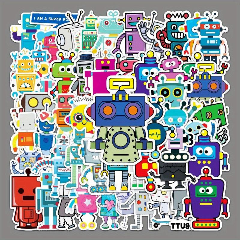 51pcs Robot Graffiti Sticker Cartoon Sticker DIY Skateboard Water Cup Luggage