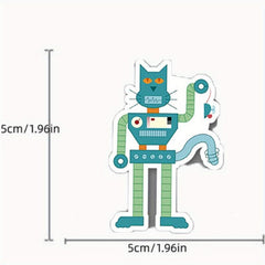 51pcs Robot Graffiti Cartoon Stickers for DIY Skateboard Water Cup Luggage