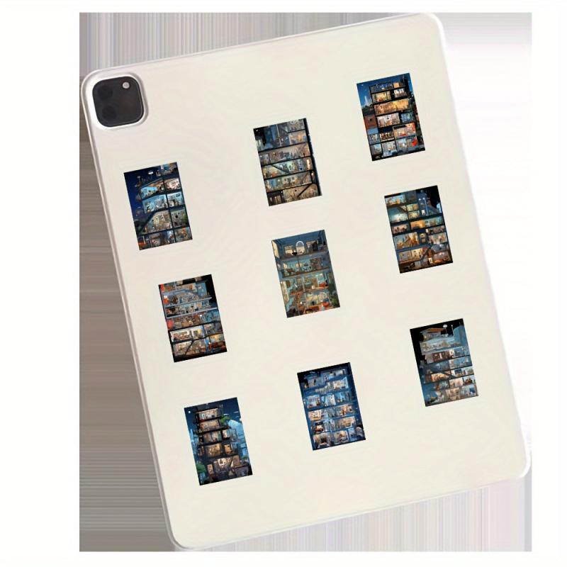 54pcs Apartment Sticker Packs for Phone Laptop Skateboard Decoration