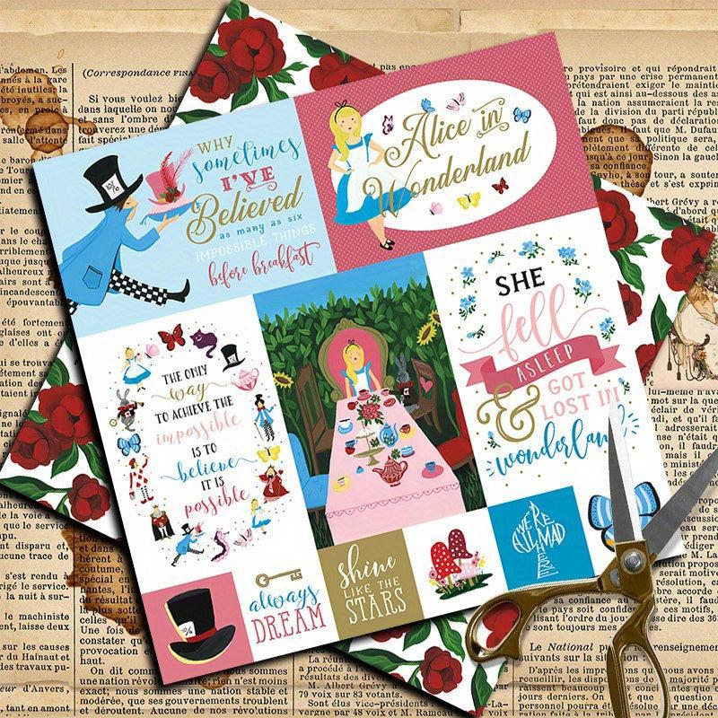 10 Sheets Large Size Alice Paper for Journal Decoration DIY Crafts