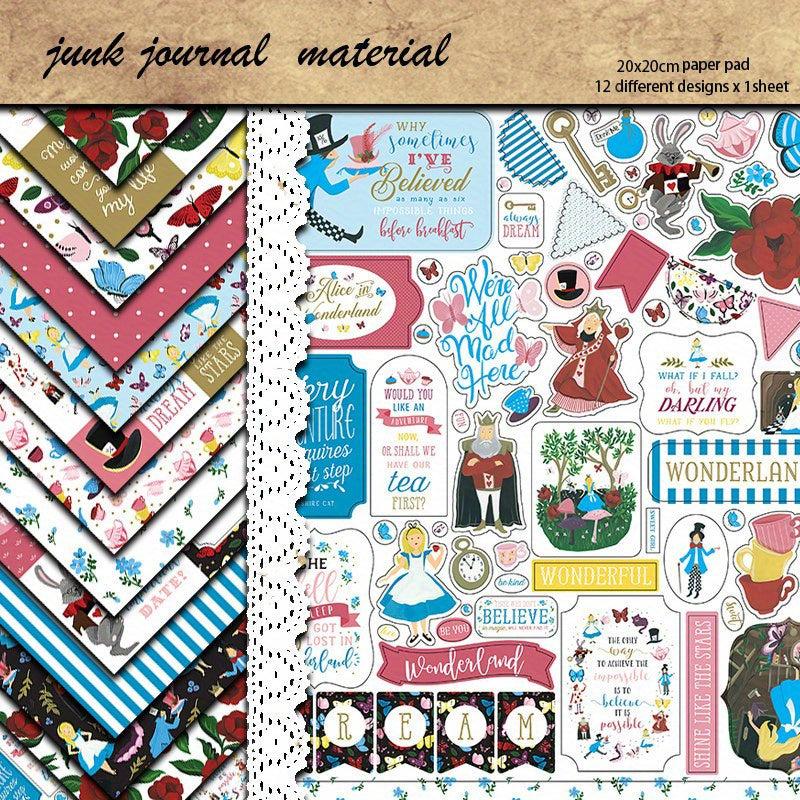10 Sheets Large Size Alice Paper for Journal Decoration DIY Crafts