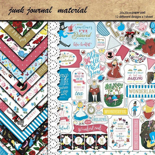 10 Sheets Large Size Alice Paper for Journal Decoration DIY Crafts
