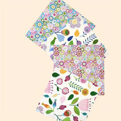 4pcs Quilted Cotton Fabric Bundles Flower Patterns DIY Sewing