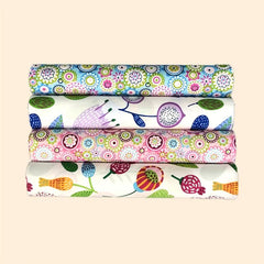 4pcs Quilted Cotton Fabric Bundles Flower Patterns DIY Sewing